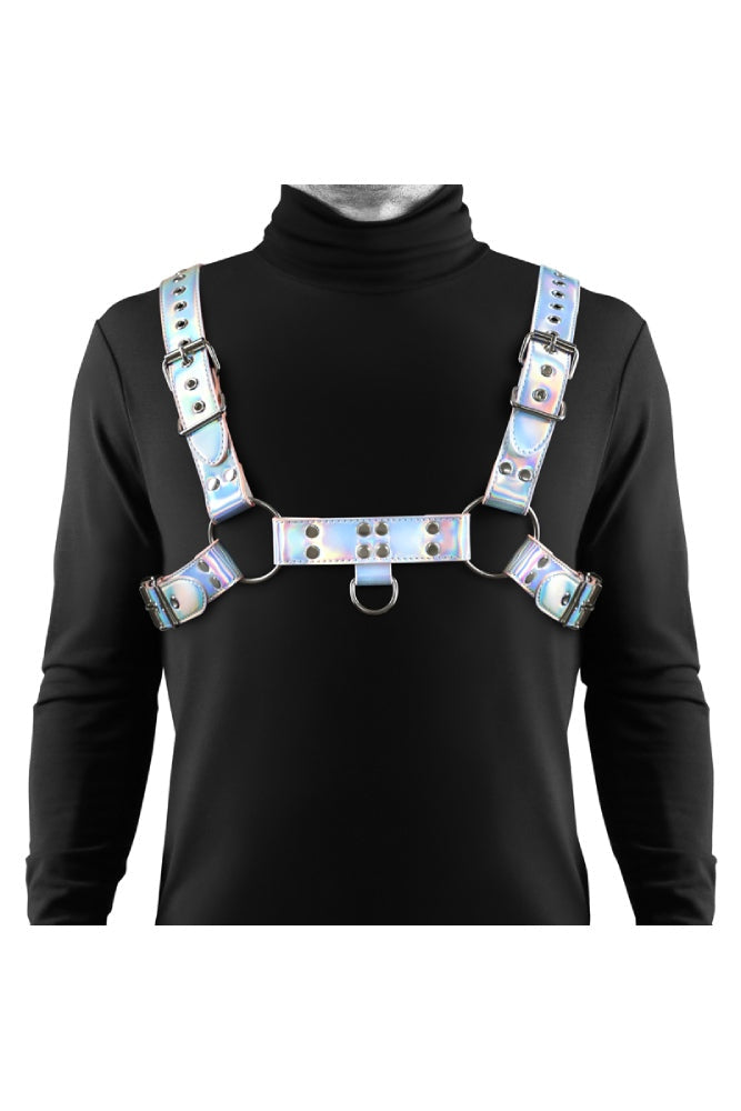 NS Novelties - Cosmo Bondage - Dare Chest Harness - Silver