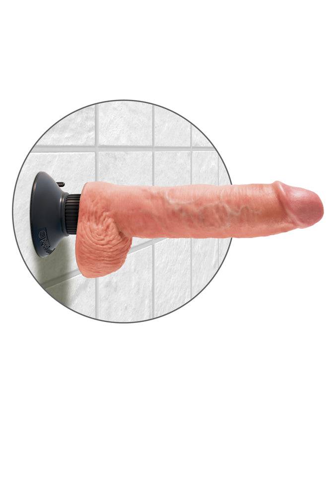 Pipedream - King Cock - Vibrating Realistic Cock with Balls - 10 inch - Beige - Stag Shop