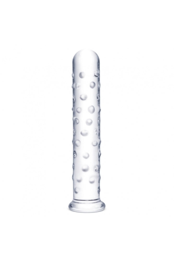 Gläs - 10" Extra Large Textured Glass Dildo - Clear - Stag Shop
