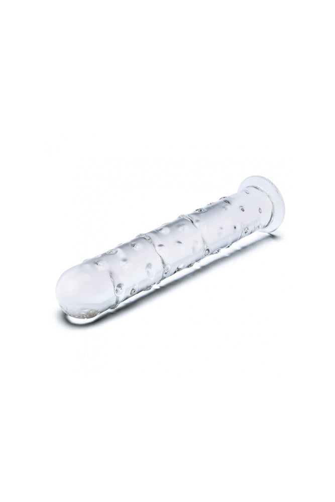 Gläs - 10" Extra Large Textured Glass Dildo - Clear - Stag Shop