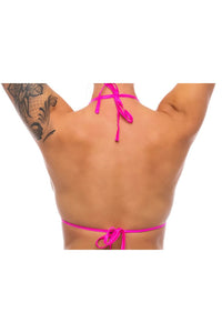 Thumbnail for Bodyzone - Skinny Triangle Tie Up Bikini Top - Assorted Colours - Stag Shop