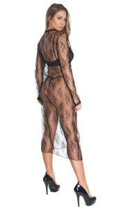 Thumbnail for Coquette - 21405 - Robe & G-string  Set - Black - OS - Stag Shop