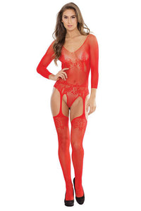 Thumbnail for Coquette - 2555 - Fishnet Teddy - OS - Red - Stag Shop