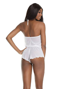 Thumbnail for Coquette - 2616 - Mesh Romper - White - OS - Stag Shop
