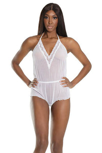 Thumbnail for Coquette - 2616 - Mesh Romper - White - OS - Stag Shop