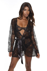 Thumbnail for Coquette - 3708X - Stretch Lace Robe - OS/XL - Stag Shop