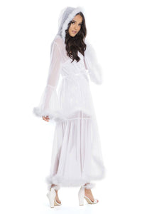 Thumbnail for Coquette - 3880 - Full Length Robe - White - OS - Stag Shop
