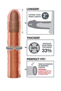 Thumbnail for Pipedream - Fantasy X-tensions - Perfect 3 Inch Penis Extension - Beige - Stag Shop