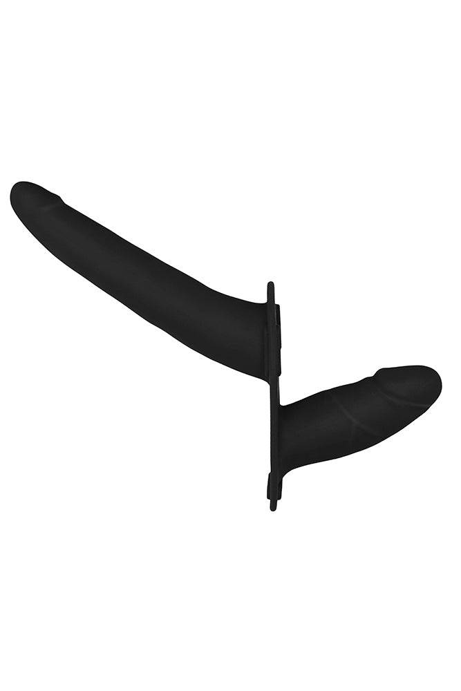 Ouch by Shots - Double Adjustable Silicone Strap-On - Black - Stag Shop