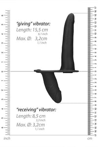 Thumbnail for Ouch by Shots - Double Adjustable Silicone Strap-On - Black - Stag Shop