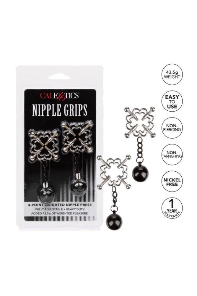 Cal Exotics - Nipple Grips - 4 Point Weighted Nipple Press - Stag Shop