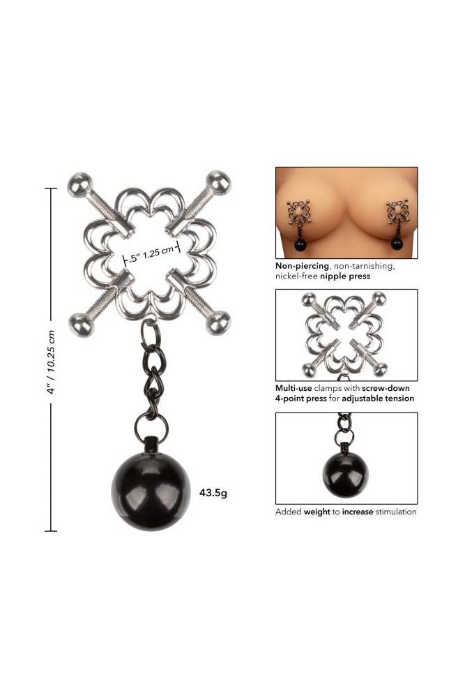 Cal Exotics - Nipple Grips - 4 Point Weighted Nipple Press - Stag Shop
