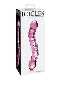 Thumbnail for Pipedream - Icicles - No. 55 - Double Ended Textured Glass Dildo - Pink - Stag Shop