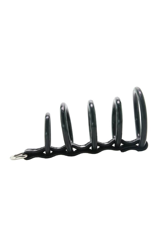Electric Eel - Blue Line - 5 Ring Rubber Gates Of Hell Cock Cage With Lead - Stag Shop