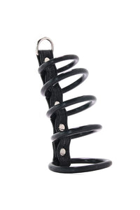 Thumbnail for Electric Eel - Blue Line - 5 Ring Rubber Gates Of Hell Cock Cage With Lead - Stag Shop