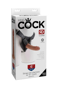 Thumbnail for Pipedream - King Cock - Strap-On Harness with Realistic Dildo - 6 inch - Tan - Stag Shop