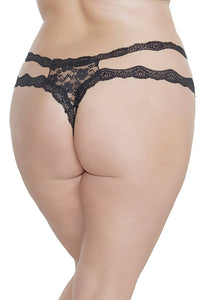 Thumbnail for Coquette - 7246X - Crotchless Lace Thong - OSXL - Stag Shop