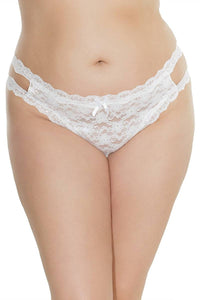 Thumbnail for Coquette - 7246X - Crotchless Lace Thong - OSXL - Stag Shop