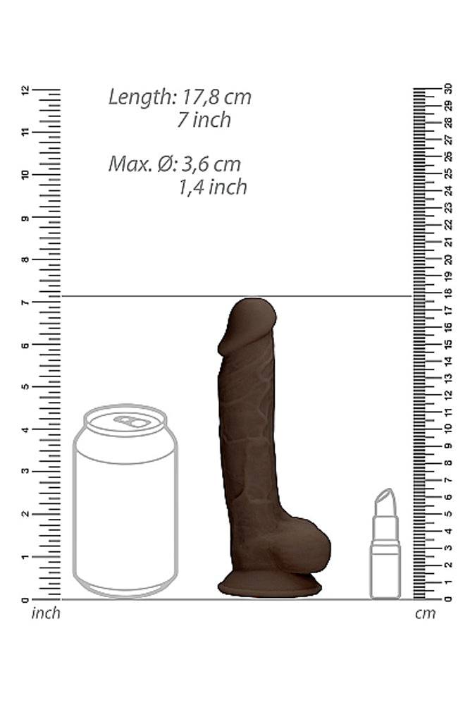 Shots Toys - Real Rock - 7 Inch Dual Density Dildo w/ Balls - Brown - Stag Shop