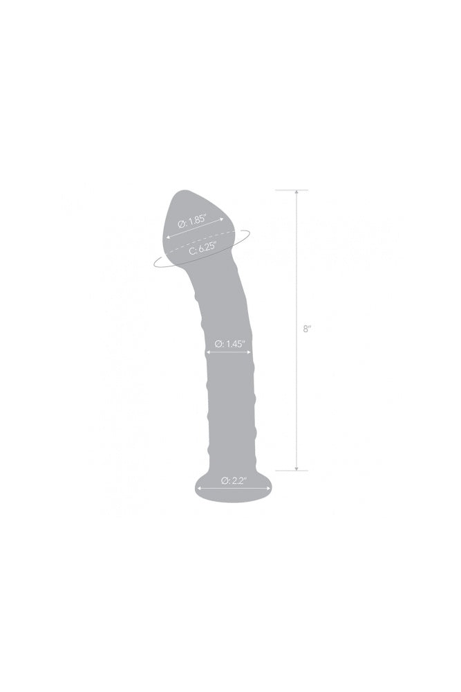 Gläs - 8" Mr. Swirly Glass Dildo - Red/Clear - Stag Shop