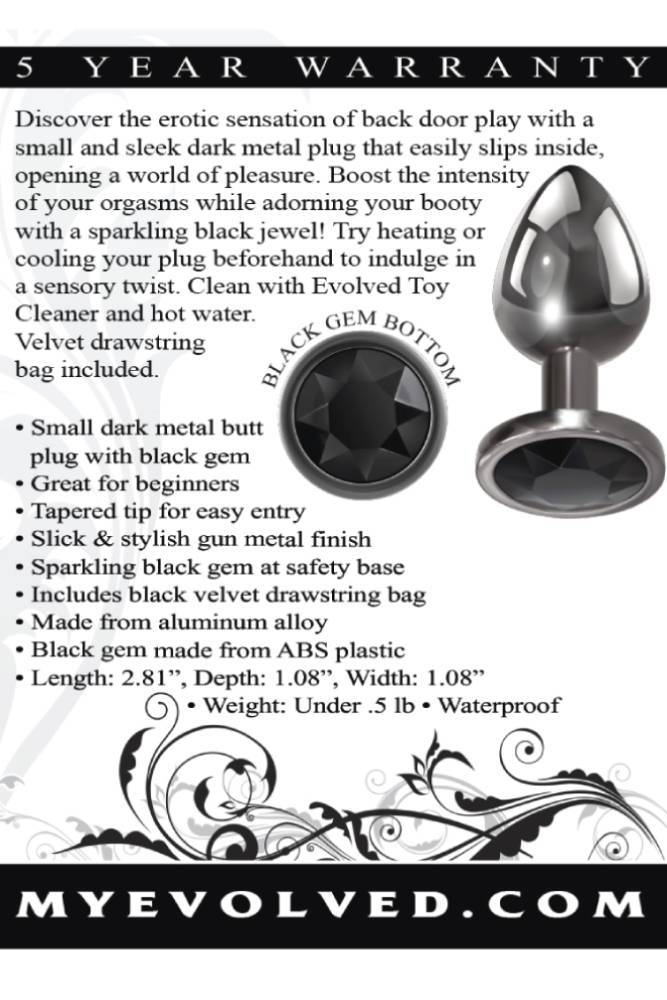 Evolved - Black Gem Anal Plug - Small - Stag Shop