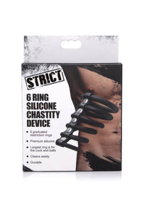 Thumbnail for XR Brands - Gates of Hell - 6 Ring Silicone Cock Cage - Black - Stag Shop