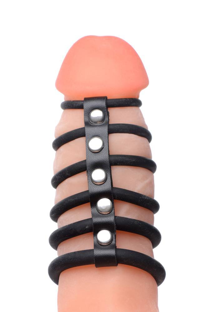 XR Brands - Gates of Hell - 6 Ring Silicone Cock Cage - Black - Stag Shop