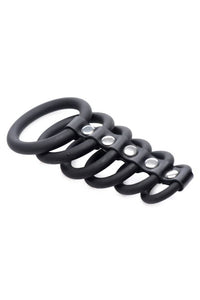 Thumbnail for XR Brands - Gates of Hell - 6 Ring Silicone Cock Cage - Black - Stag Shop