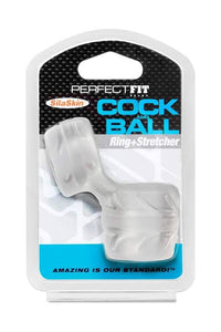 Thumbnail for Perfect Fit - Silaskin Cock Ring and Ball Stretcher - Clear - Stag Shop