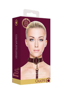Thumbnail for Ouch by Shots Toys - Halo - Collar with Leash - Burgundy - Stag Shop