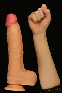 Thumbnail for Shibari - Get Lucky - Real Skin Dual Layer Dildo - 10 Inch - Tan - Stag Shop