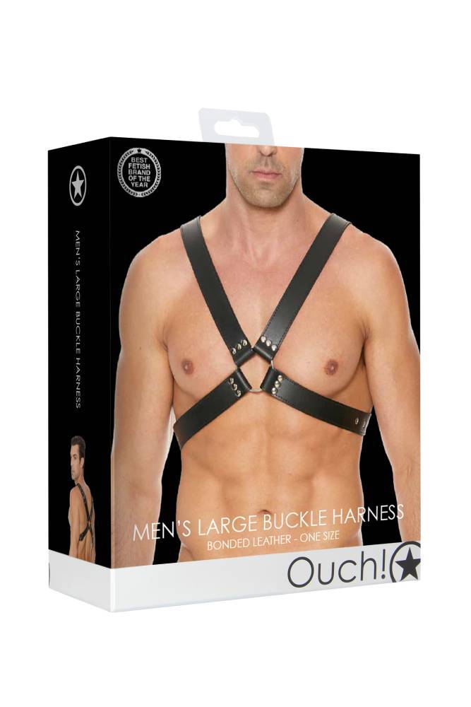 Ouch by Shots Toys - Buckle Chest Harness - Black - OSL - Stag Shop