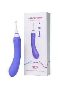 Thumbnail for Lovense - Hyphy Bluetooth Dual-End High Frequency Silicone Vibrator - Purple - Stag Shop
