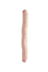 Thumbnail for Pipedream - Basix - Rubber Works Double Ended Dildo - 12 inch - Beige - Stag Shop