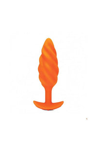 Thumbnail for b-Vibe - Swirl Textured Vibrating Butt Plug - Orange - Stag Shop