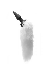 Thumbnail for XR Brands - Tailz - White Fox Vibrating Anal Plug - Stag Shop