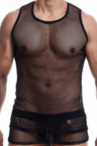 Thumbnail for MaleBasics - Fishnet Tank top - Black - Stag Shop