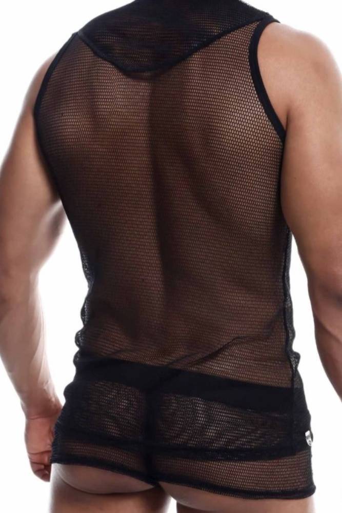 MaleBasics - Fishnet Tank top - Black - Stag Shop