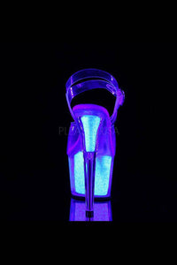 Thumbnail for Pleaser USA - Adore 7 Inch UV Glow Stiletto Heel w/ Ankle Strap - Silver - Stag Shop