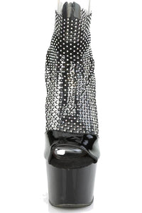 Thumbnail for Pleaser USA - Adore 7 Inch Heel with Ankle Strap and Rhinestone Mesh - Black - Stag Shop