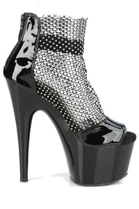 Thumbnail for Pleaser USA - Adore 7 Inch Heel with Ankle Strap and Rhinestone Mesh - Black - Stag Shop