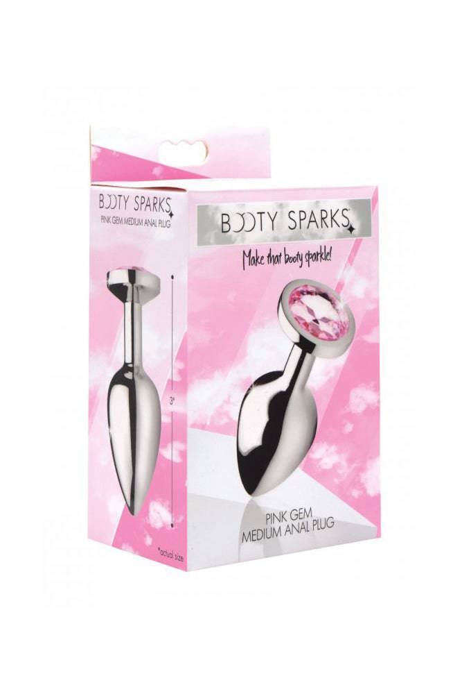 XR Brands - Booty Sparks - Pink Gem Anal Plug- Large - Stag Shop