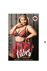 Thumbnail for Fantasy Lingerie - AF804 - Fck Off Plaid Skirt - Black/Red - Queen Size - Stag Shop