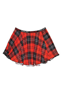 Thumbnail for Fantasy Lingerie - AF804 - Fck Off Plaid Skirt - Black/Red - Queen Size - Stag Shop