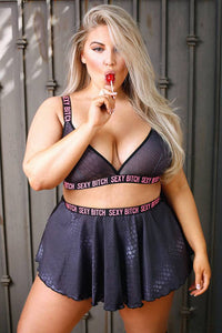 Thumbnail for Fantasy Lingerie - AF913 - Sexy Bitch Skater Skirt - Queen Size - Stag Shop