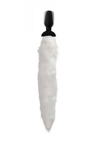 Thumbnail for XR Brands - Tailz - White Fox Vibrating Anal Plug with Remote - Stag Shop