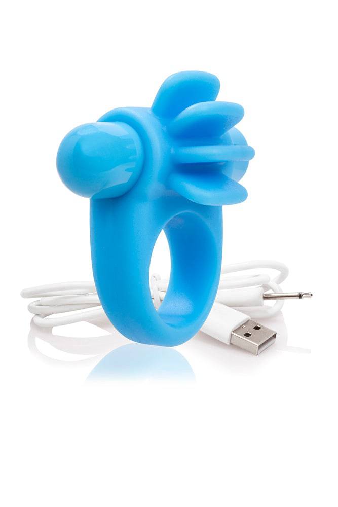 Screaming O - Charged - Skooch Rechargeable Vibrating Textured Cock Ring - Blue - Stag Shop