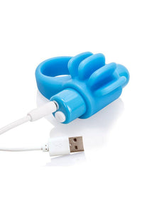 Thumbnail for Screaming O - Charged - Skooch Rechargeable Vibrating Textured Cock Ring - Blue - Stag Shop