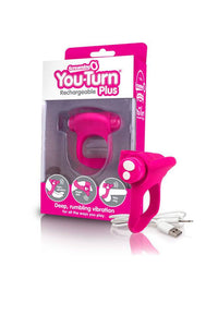 Thumbnail for Screaming O - Charged - You-Turn Rechargeable Vibrating Cock Ring - Pink - Stag Shop