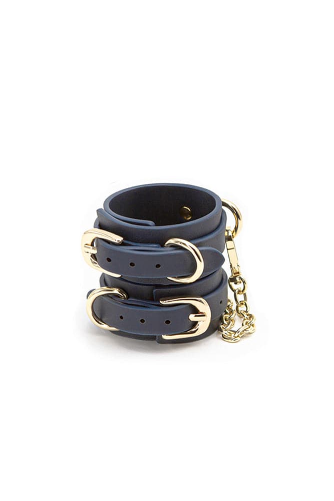 NS Novelties - Bondage Couture - Wrist Cuffs - Blue - Stag Shop